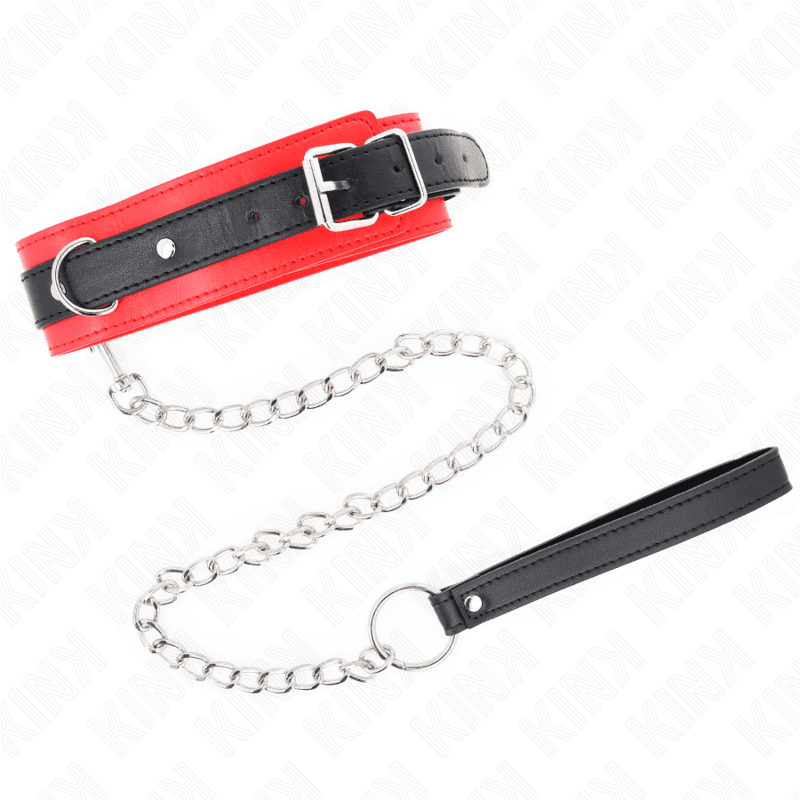 KINK - BASIC MODEL COLLAR WITH LEASH 65 CM MODEL 3 RED 53 X 5 CM thumb 2