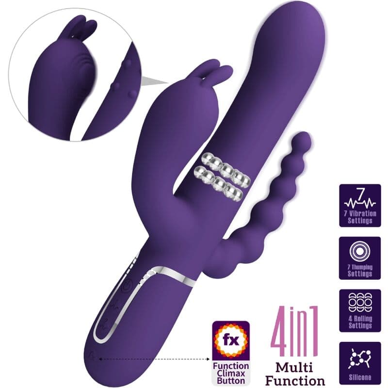 PRETTY LOVE - CAMMY TRIPLE VIBRATOR MULTIFUNCTION 4 IN 1 PURPLE thumb 5