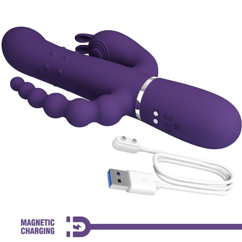 PRETTY LOVE - CAMMY TRIPLE VIBRATOR MULTIFUNCTION 4 IN 1 PURPLE thumb 8