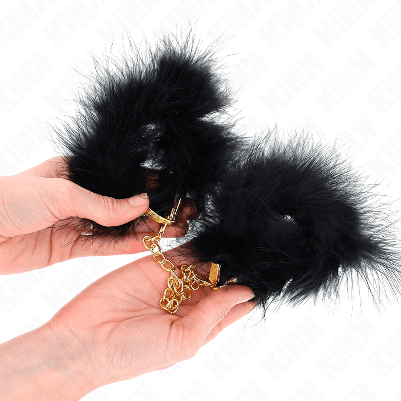 KINK - FEATHER HAND CUFFS WITH GOLD CHAIN MODEL 0 thumb 3