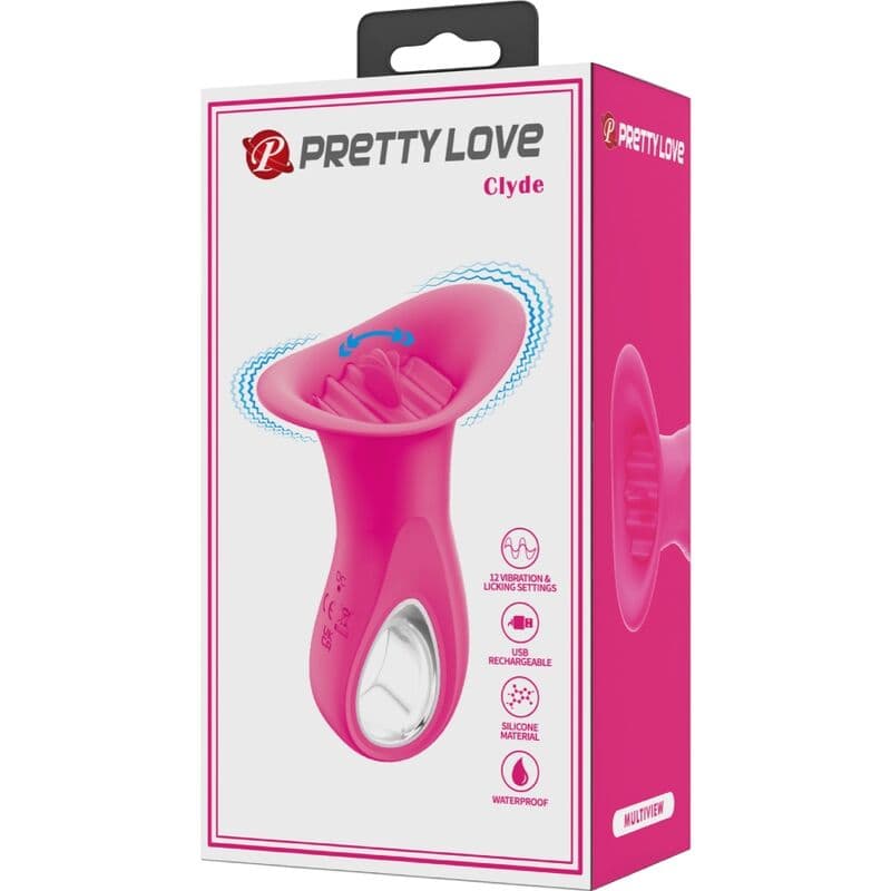 PRETTY LOVE - CLYDE ORAL VIBRATOR VIBRATING TONGUE 12 VIBRATIONS PINK thumb 10