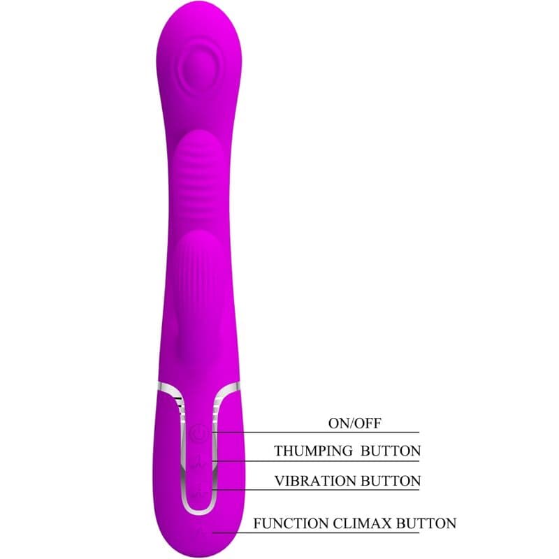 PRETTY LOVE - SHANIA TRIPLE RABBIT VIBRATOR MULTIFUNCTION PINK thumb 5