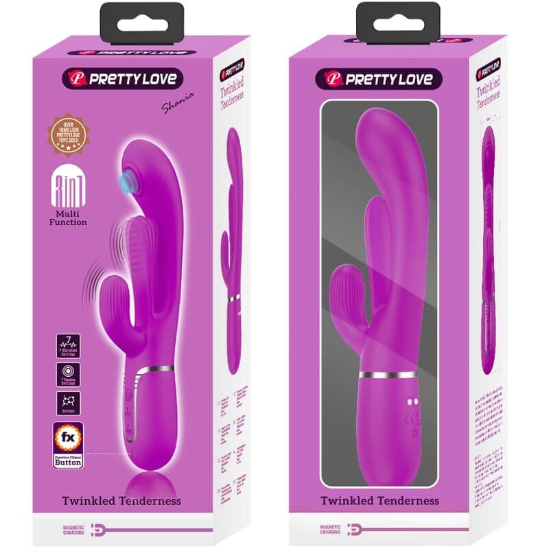 PRETTY LOVE - SHANIA TRIPLE RABBIT VIBRATOR MULTIFUNCTION PINK thumb 8