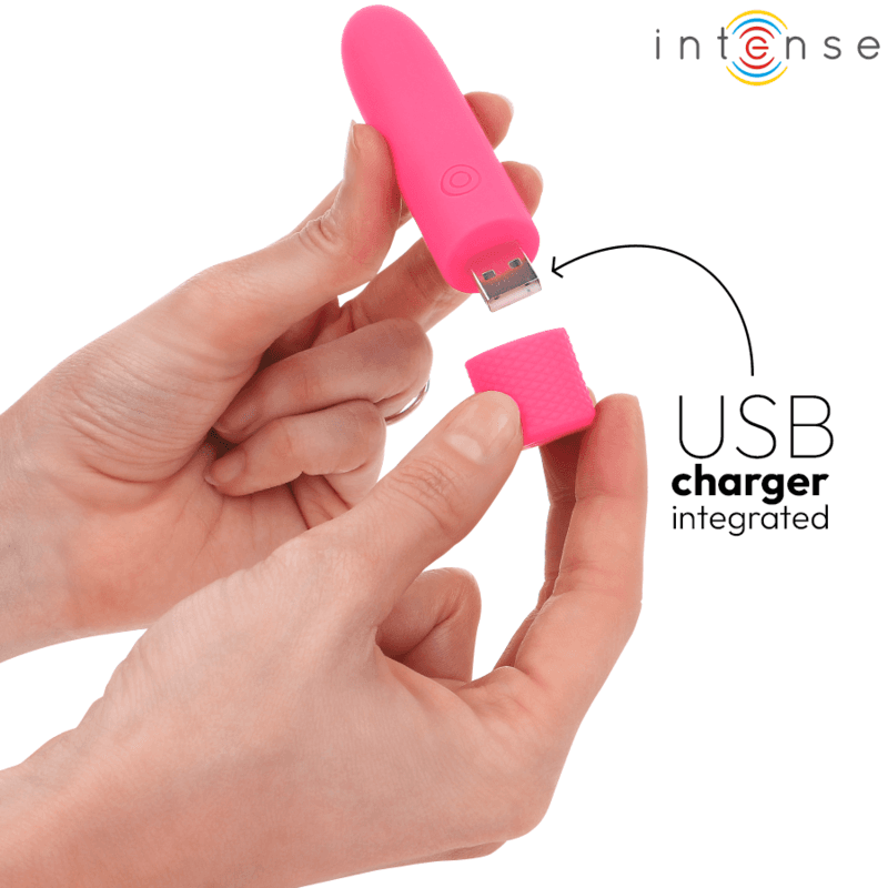 INTENSE - SYMONE USB RECHARGEABLE VIBRATING BULLET 8 VIBRATIONS PINK 10 X 2.2 CM thumb 5