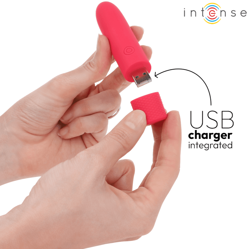 INTENSE - SYMONE USB RECHARGEABLE VIBRATING BULLET 8 VIBRATIONS RED 10 X 2.2 CM thumb 5