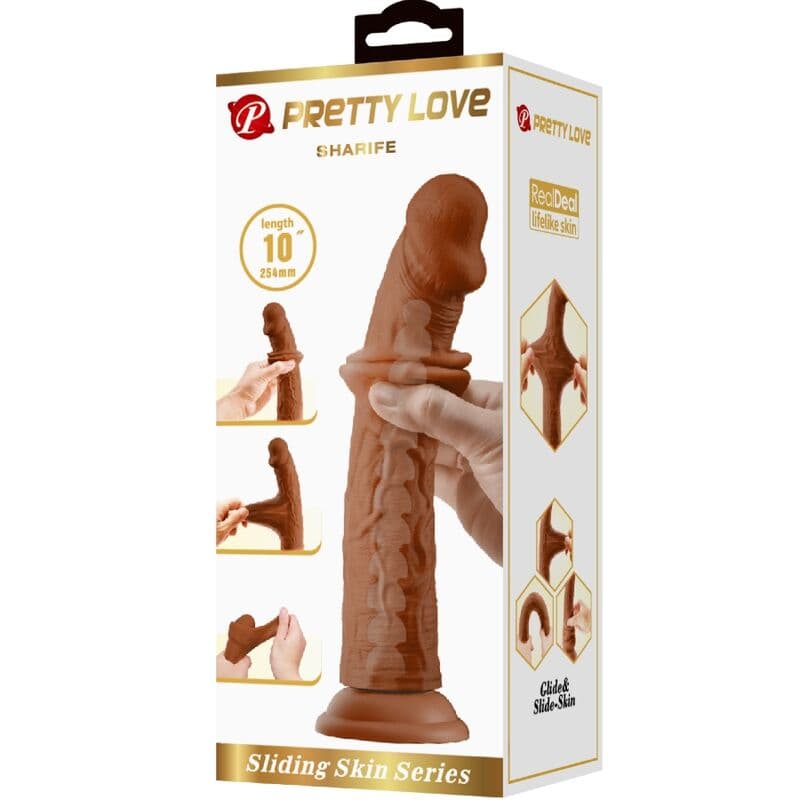 PRETTY LOVE - SHARIFE REALISTIC DILDO 25 CM BROWN thumb 6