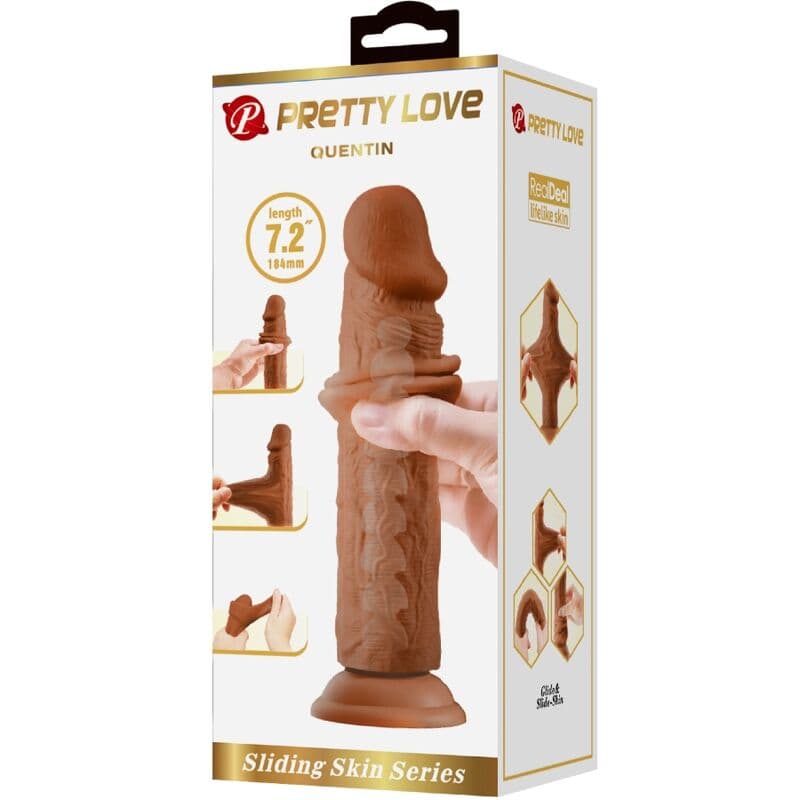 PRETTY LOVE - QUENTIN REALISTIC DILDO 18 CM BROWN thumb 6