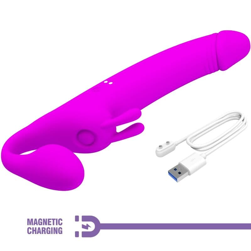 PRETTY LOVE - ZANINI STRAPLESS STRAP-ON 10 VIBRATIONS PURPLE thumb 7