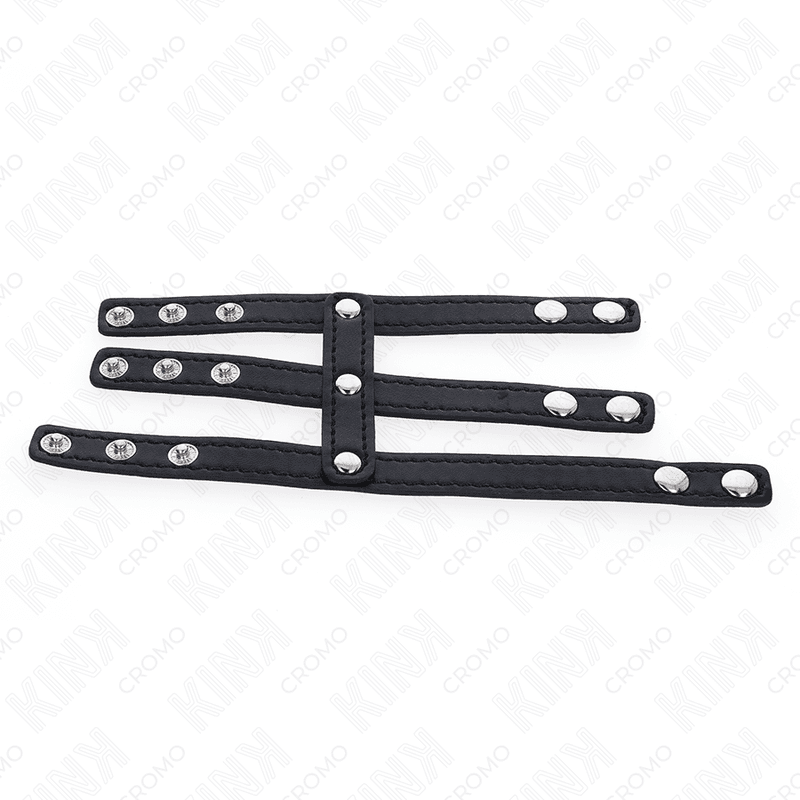 KINK - TRIPLE LEATHER PENIS RING WITH PRESSURE CLOSURE thumb 7