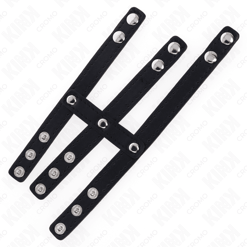 KINK - TRIPLE LEATHER PENIS RING WITH PRESSURE CLOSURE thumb 8