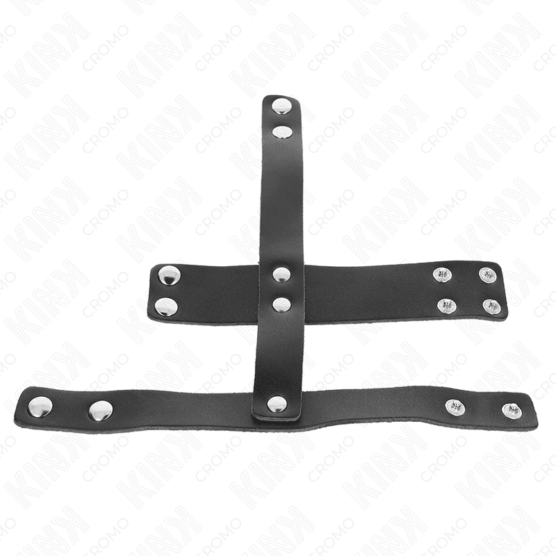 KINK - LEATHER PENIS CAGE RING WITH ADJUSTABLE BALL DIVIDER thumb 3