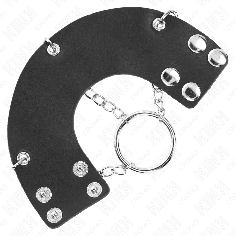 KINK - PENIS RING 4 CM CHAIN 7 CM METAL WITH LEATHER BELT thumb 4