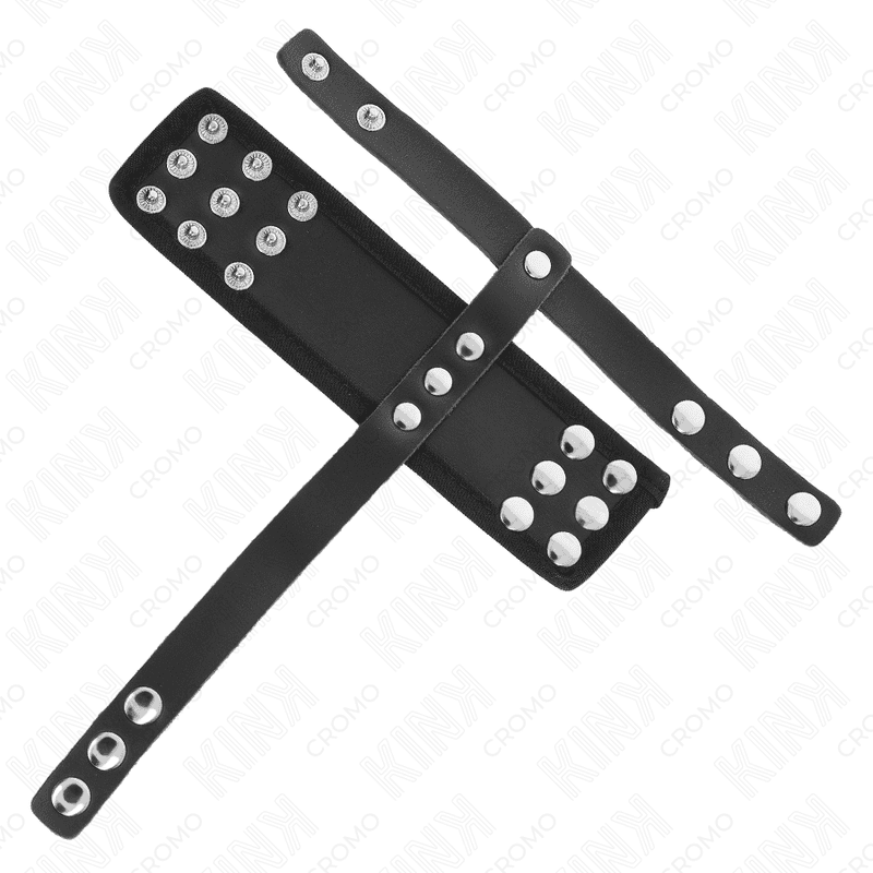 KINK - LEATHER PENIS CAGE RING WITH ADJUSTABLE COATED BALL DIVIDER STRAP thumb 5