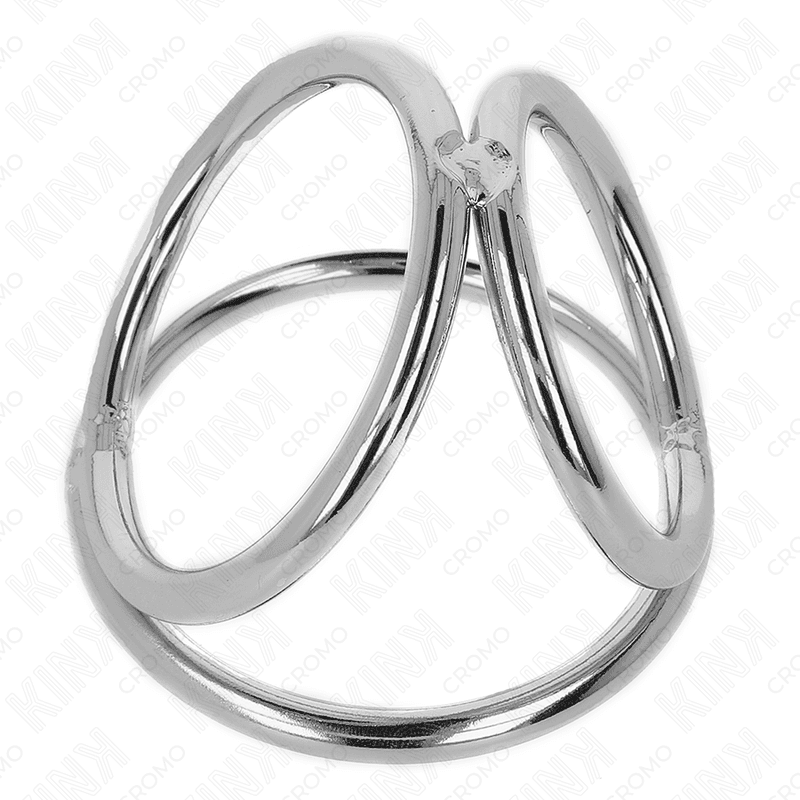 KINK - TRIPLE CHROME METAL PENIS RING 3.2 CM TO 4.5 CM thumb 5