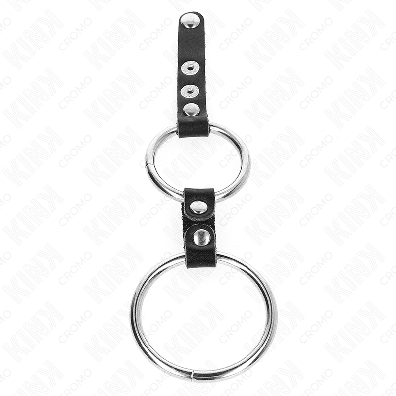 KINK - DOUBLE PENIS RING 3.8 CM TO 5 CM CONNECTED BY LEATHER thumb 4