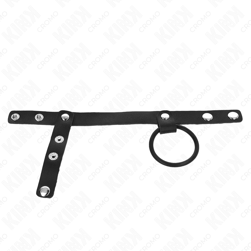 KINK - SILICONE PENIS RING 3.8 CM WITH BALL DIVIDER AND LEATHER STRAP 22 X 1.5 CM thumb 3