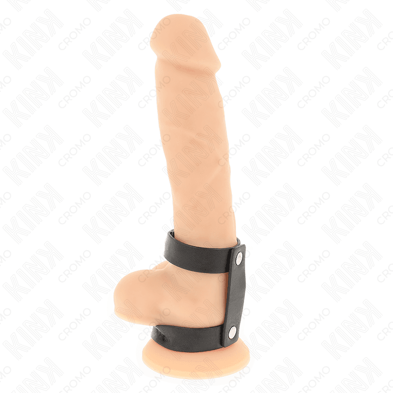 KINK - ADJUSTABLE DOUBLE LEATHER PENIS RING thumb 2