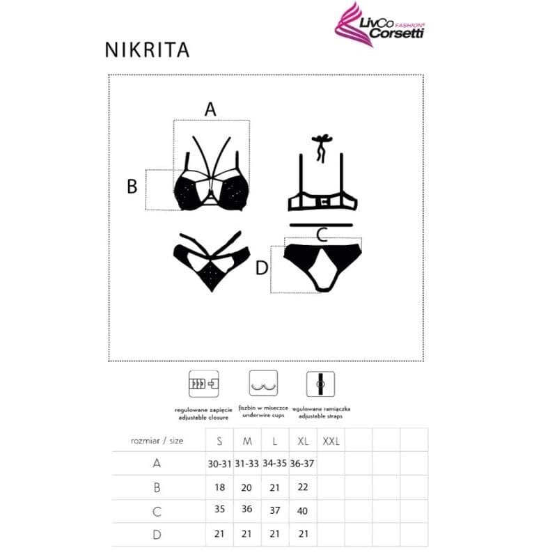 LIVCO CORSETTI FASHION - NIKRITA LC 90647 BRA + PANTIES BLACK S thumb 4