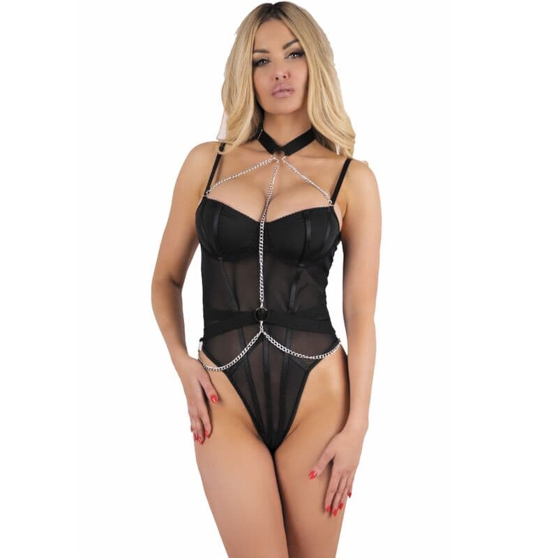 LIVCO CORSETTI FASHION - RUBIKA LC XG079 BODY WITH CHOKER BLACK L thumb 1
