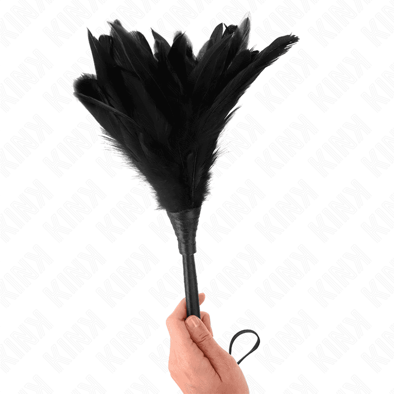 KINK - BLACK MAIDS HORN SHAPED TICKLE CHICKEN FEATHERS 36 CM thumb 3