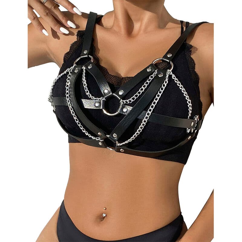 SUBBLIME - 953713 PUNK BONDAGE BELT METAL BUCKLE BLACK ONE SIZE thumb 2