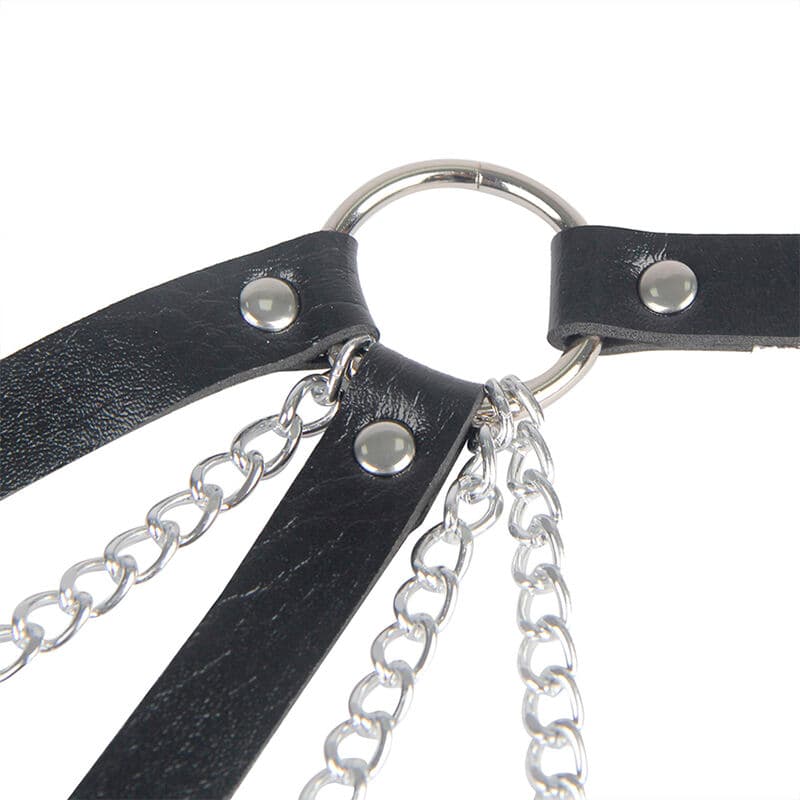 SUBBLIME - 953713 PUNK BONDAGE BELT METAL BUCKLE BLACK ONE SIZE thumb 5