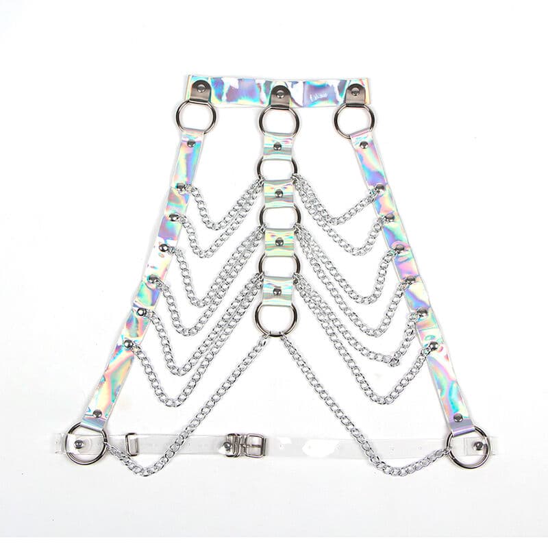 SUBBLIME - 953737 CHEST HARNESS WITH RINGS AND CHAINS SILVER ONE SIZE thumb 4