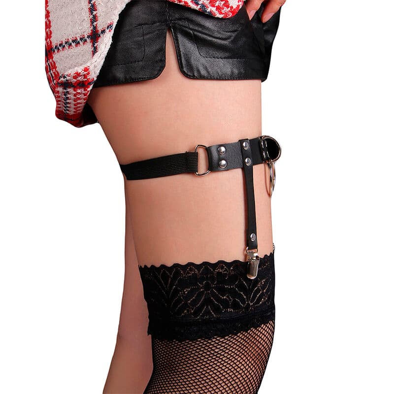 SUBBLIME - 953744 ADJUSTABLE LEATHER PUNK GARTER BLACK ONE SIZE thumb 3