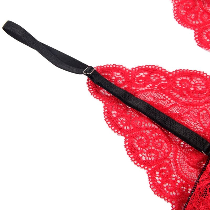 SUBBLIME - 953898 SILK AND LACE NIGHTGOWN + PANTIES RED S/M thumb 12