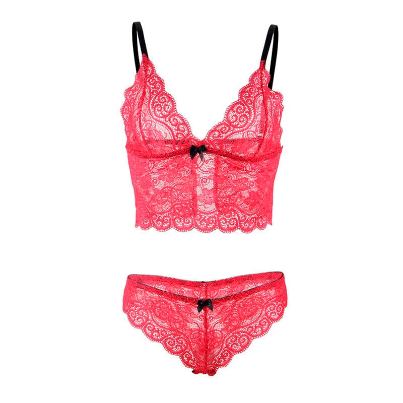 SUBBLIME - 953898 SILK AND LACE NIGHTGOWN + PANTIES RED S/M thumb 7