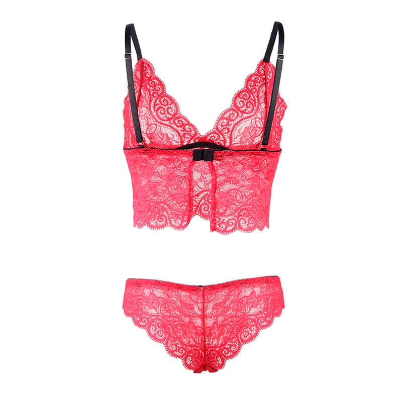 SUBBLIME - 953904 SILK AND LACE NIGHTGOWN + PANTIES RED L/XL thumb 8