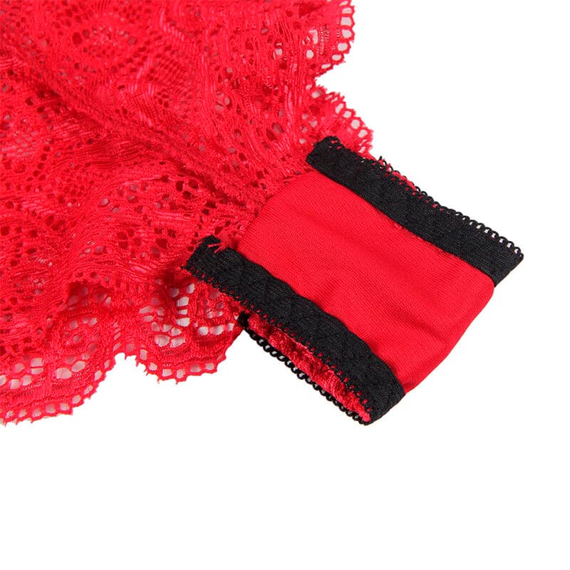 SUBBLIME - 953904 SILK AND LACE NIGHTGOWN + PANTIES RED L/XL thumb 12