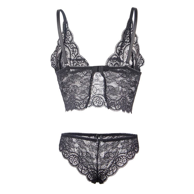 SUBBLIME - 953911 SILK AND LACE NIGHTGOWN + PANTIES BLACK S/M thumb 7