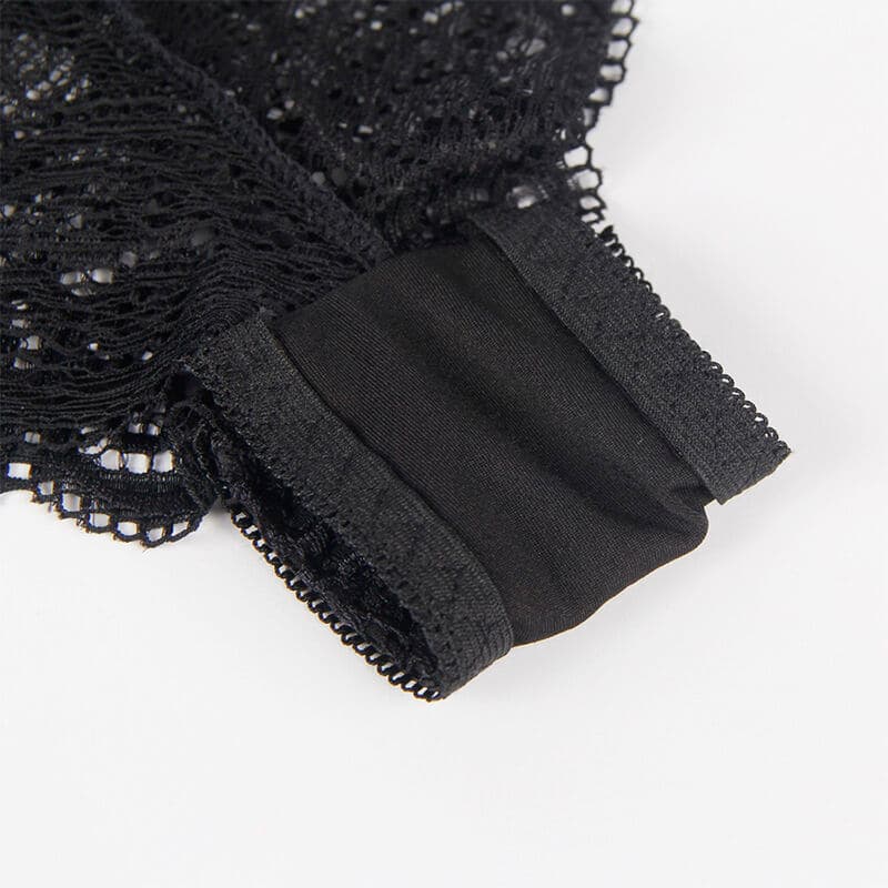 SUBBLIME - 953911 SILK AND LACE NIGHTGOWN + PANTIES BLACK S/M thumb 10