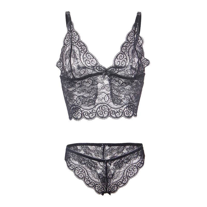 SUBBLIME - 953928 SILK AND LACE NIGHTGOWN + PANTIES BLACK L/XL thumb 8