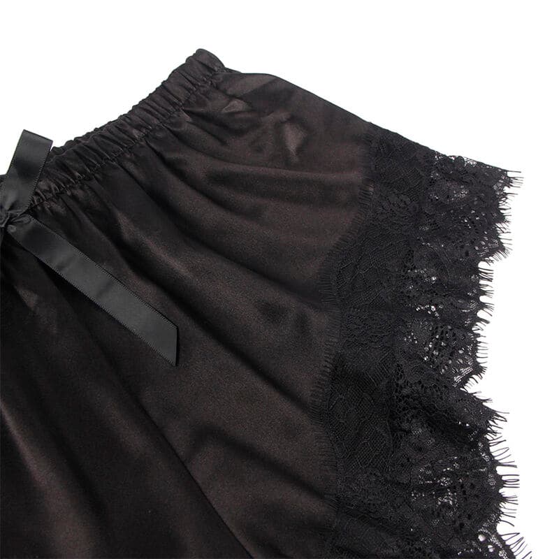 SUBBLIME - 953935 CASUAL SILK NIGHTGOWN + LACE PANTS BLACK S/M thumb 6