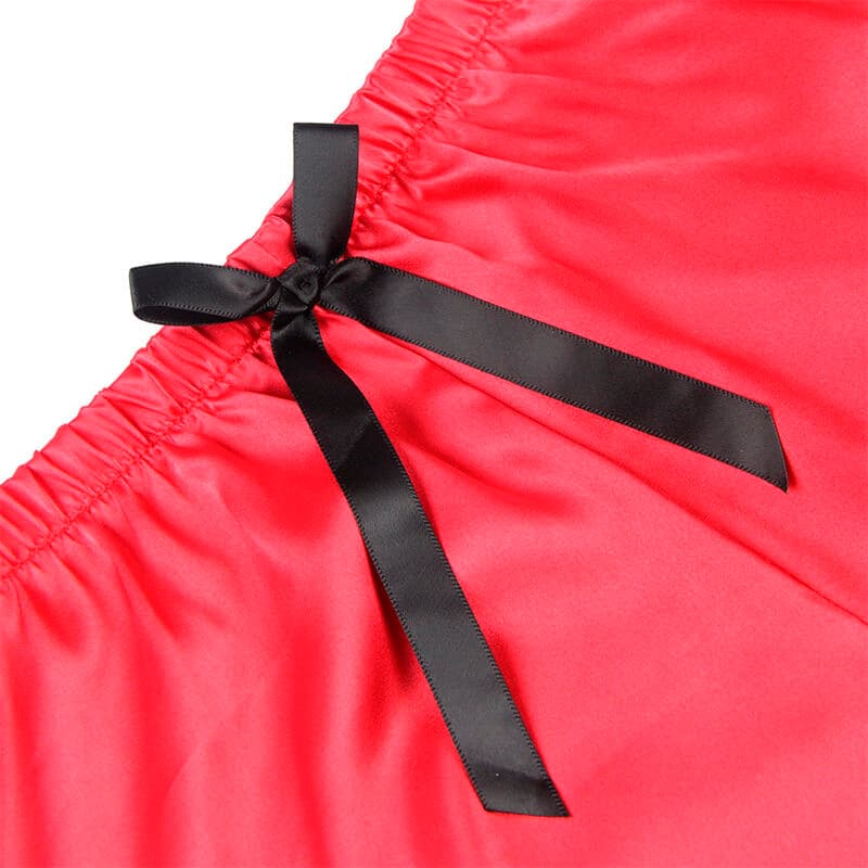 SUBBLIME - 953959 CASUAL SILK NIGHTGOWN + LACE PANTS BLACK/RED S/M thumb 8