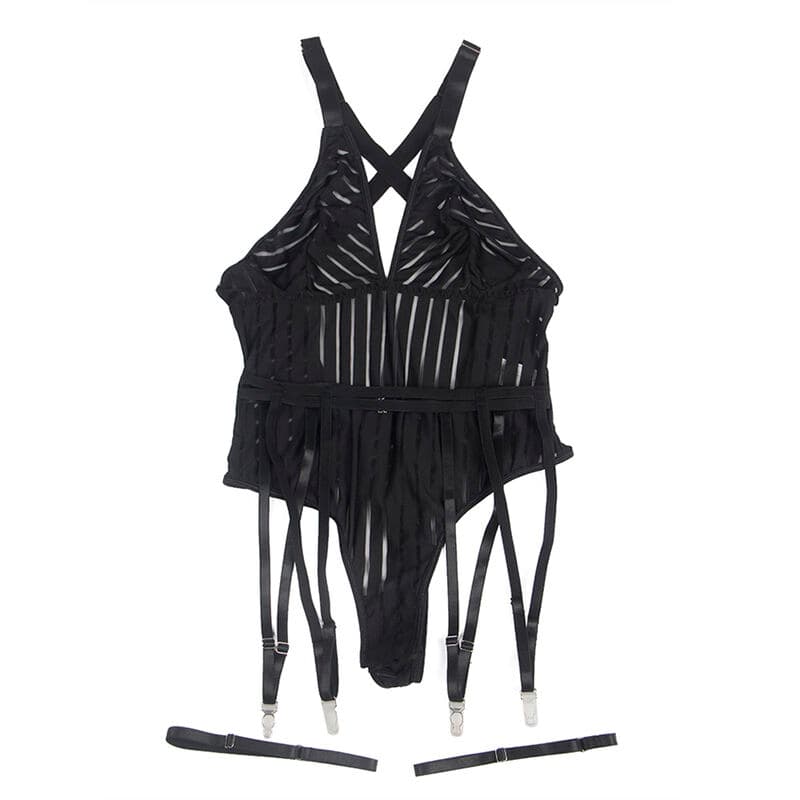 SUBBLIME - 954154 BODY WITH GARTER BELT BLACK L/XL thumb 5