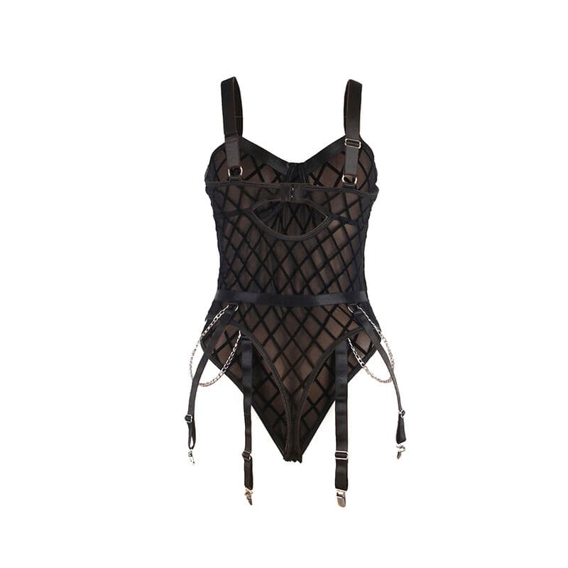 SUBBLIME - 954260 BODY WITH CHAINS + GARTER BELT BLACK S/M thumb 6