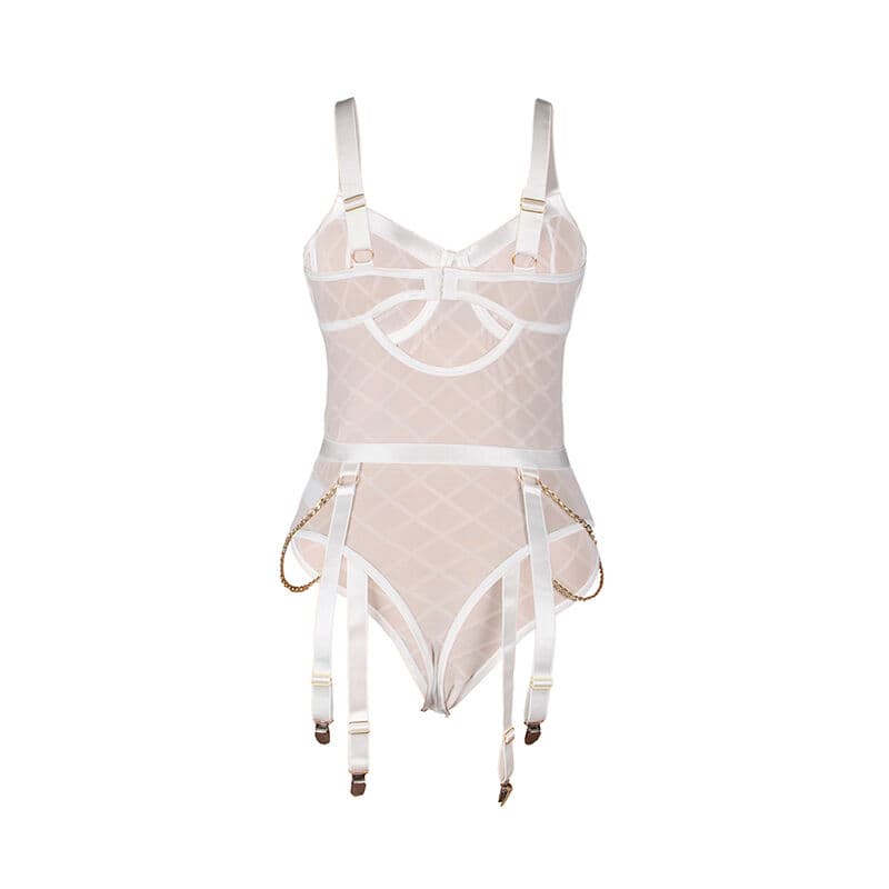 SUBBLIME - 954291 BODY WITH CHAINS + GARTER BELT WHITE L/XL thumb 6
