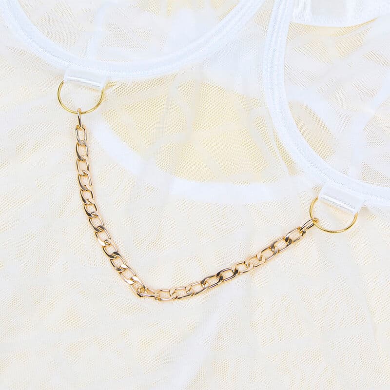 SUBBLIME - 954291 BODY WITH CHAINS + GARTER BELT WHITE L/XL thumb 7