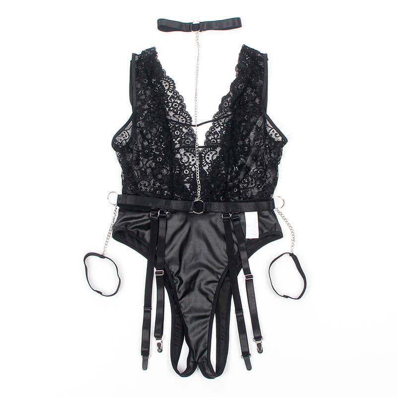 SUBBLIME - 954383 SEXY BODY WITH GARTER BELT BLACK S/M thumb 5