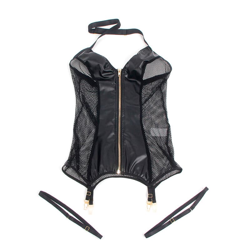 SUBBLIME - 954451 SEXY MESH DRESS LEATHER BLACK L/XL thumb 5