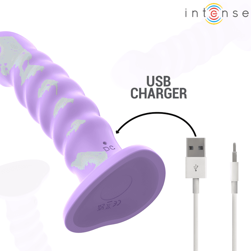 INTENSE - BRENDA VIBRATOR SIZE M SPIRAL DESIGN 10 VIBRATIONS PURPLE REMOTE CONTROL thumb 5