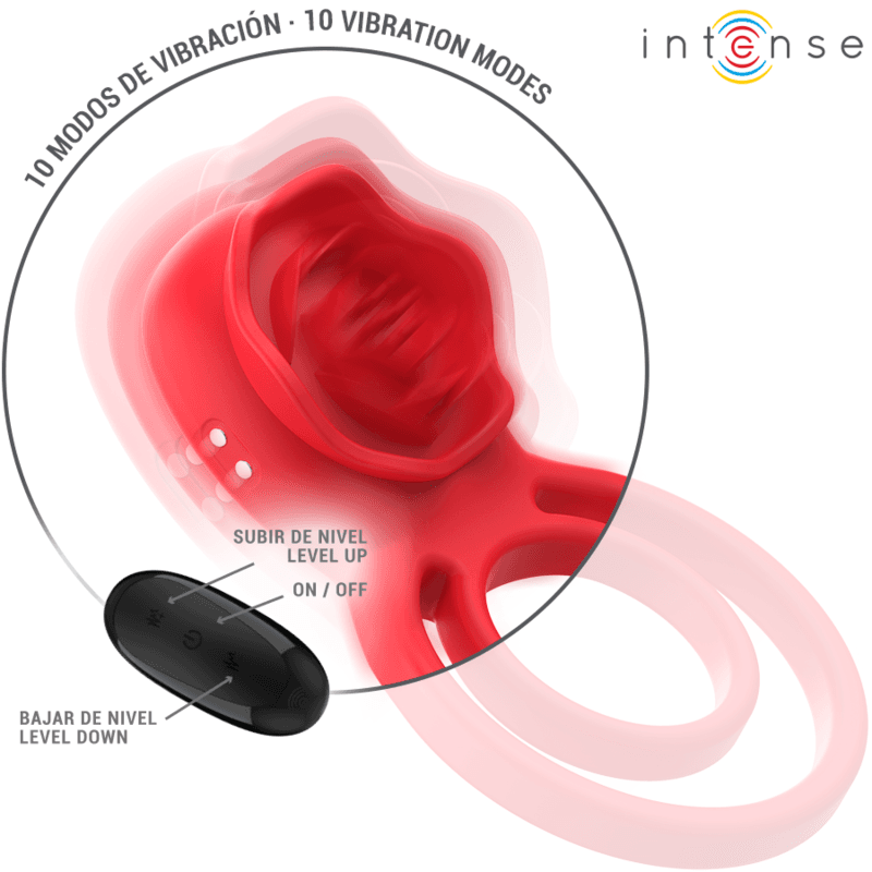 INTENSE - GAIL STIMULATOR ROSE 10 VIBRATIONS RED REMOTE CONTROL thumb 2