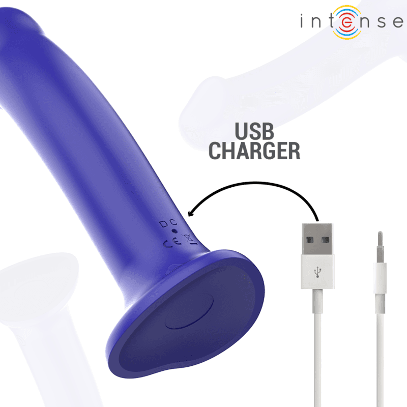 INTENSE - VICTORIA VIBRATOR WITH SUCTION CUP 10 VIBRATIONS DARK BLUE REMOTE CONTROL thumb 6