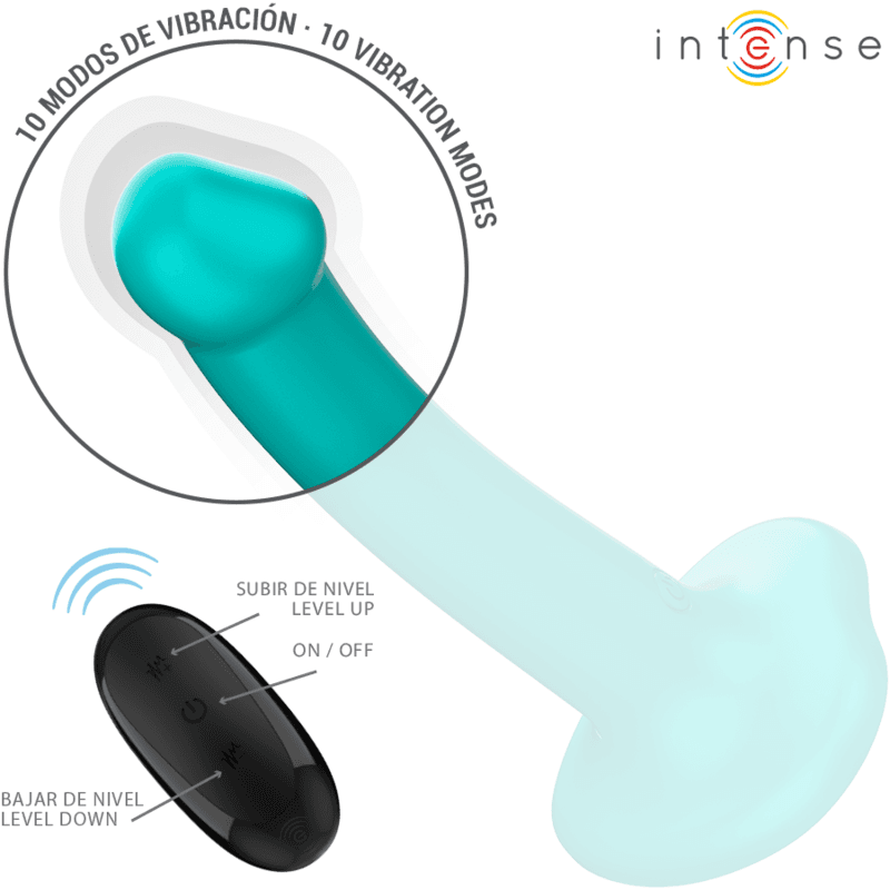 INTENSE - KATIE VIBRATOR WITH SUCTION CUP 10 VIBRATIONS BLUE REMOTE CONTROL thumb 3
