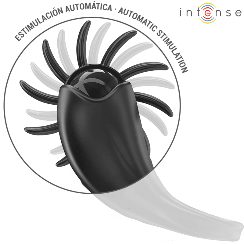 INTENSE - MABEL VIBRATING RING 10 VIBRATIONS WITH CLITORIS STIMULATOR BLACK thumb 2