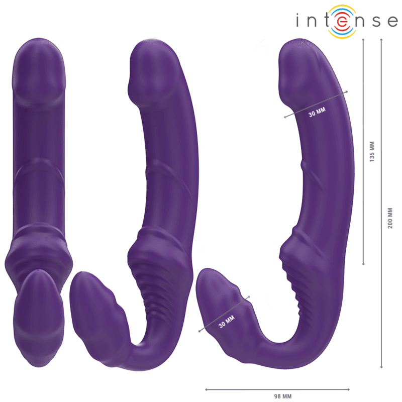 INTENSE - JILL DOUBLE VIBRATOR 20 CM PURPLE REMOTE CONTROL thumb 2