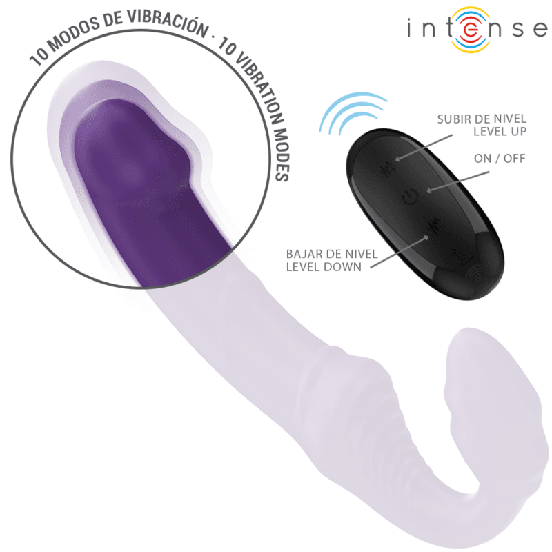 INTENSE - JILL DOUBLE VIBRATOR 20 CM PURPLE REMOTE CONTROL thumb 4